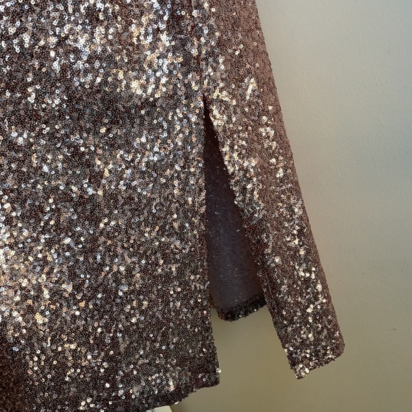 Zara rose gold sequin midi dress - Picture 6 of 10